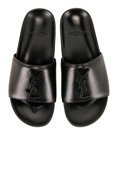 Saint Laurent Women's Joan Logo Slide Sandals 